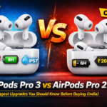 AirPods Pro 3 vs AirPods Pro 2 comparison showing upgrades like better ANC, heart rate sensor, 8-hour battery and IP57 water resistance