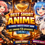 Best short anime series under 13 episodes to binge-watch in 2026 with popular anime characters and vibrant background