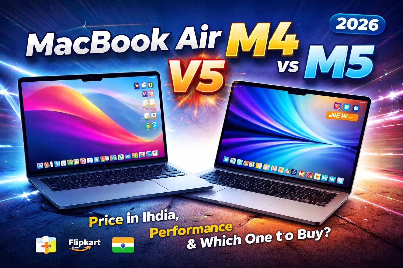 MacBook Air M4 vs M5 2026 comparison showing price in India performance differences and which one to buy